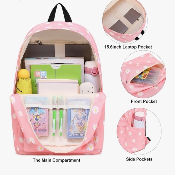 Pink Daisy Backpack Set - Picture 3 of 4